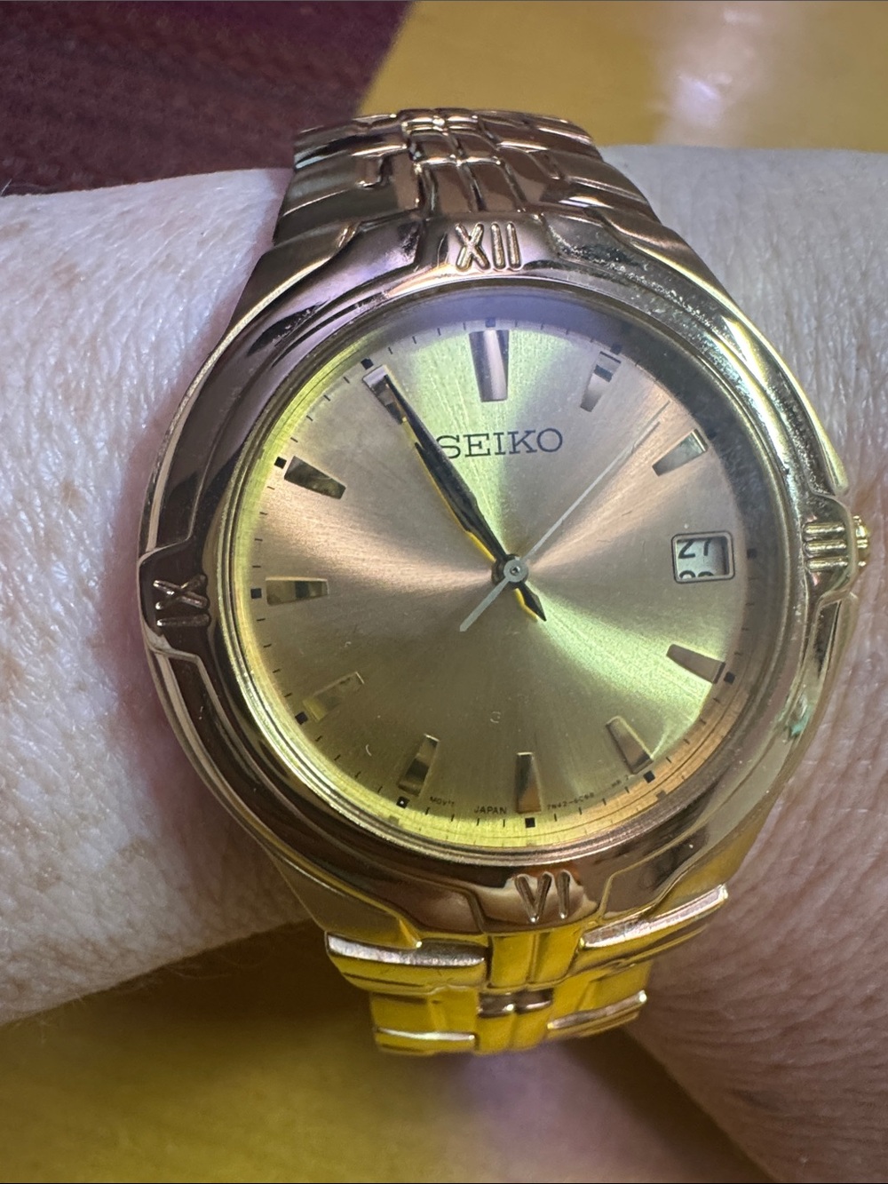 Seiko Gold and Champagne Men's Bracelet Watch